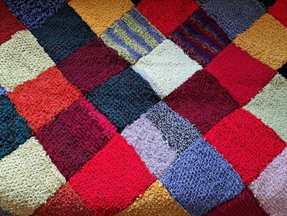 Покривки за легла 2 броя. Цветни, ръчно изработени фъкани.