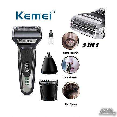 3 в 1 БЕЗЖИЧНА МАШИНКА ЗА ПОДСТРИГВАНЕ, тример за глава,брада,тяло,нос