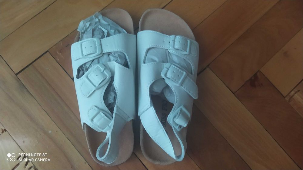 Нови 33н бели сандали Miss Fiori от естествена кожа