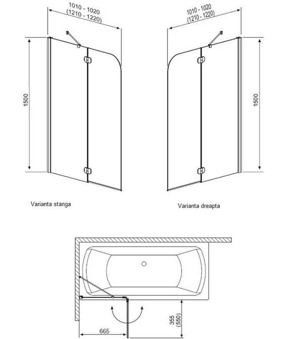 Vând paravan cadă baie