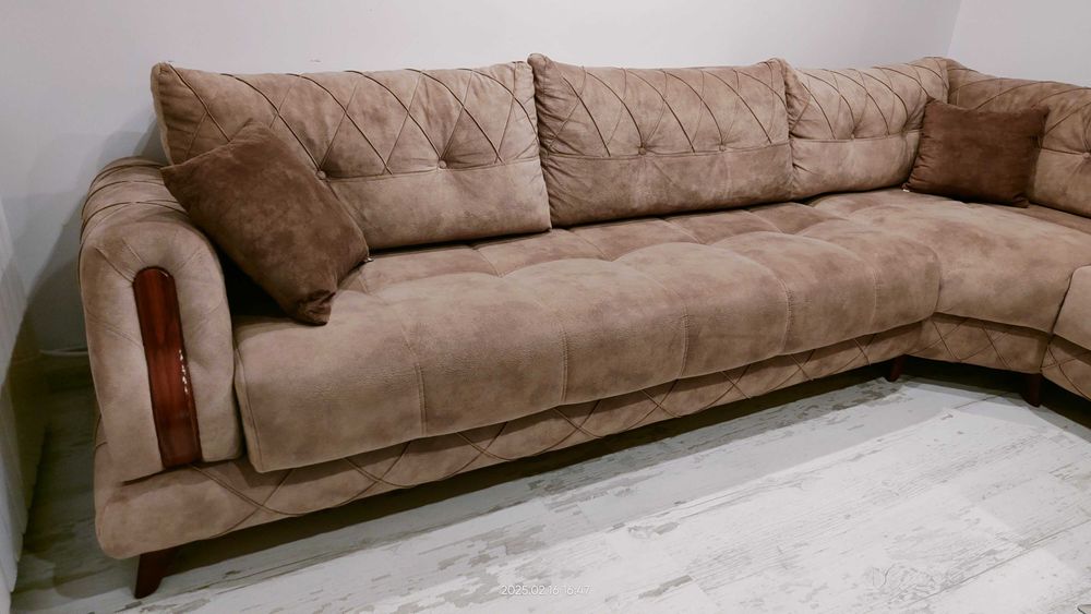 Ъглов двоен разтегателен диван