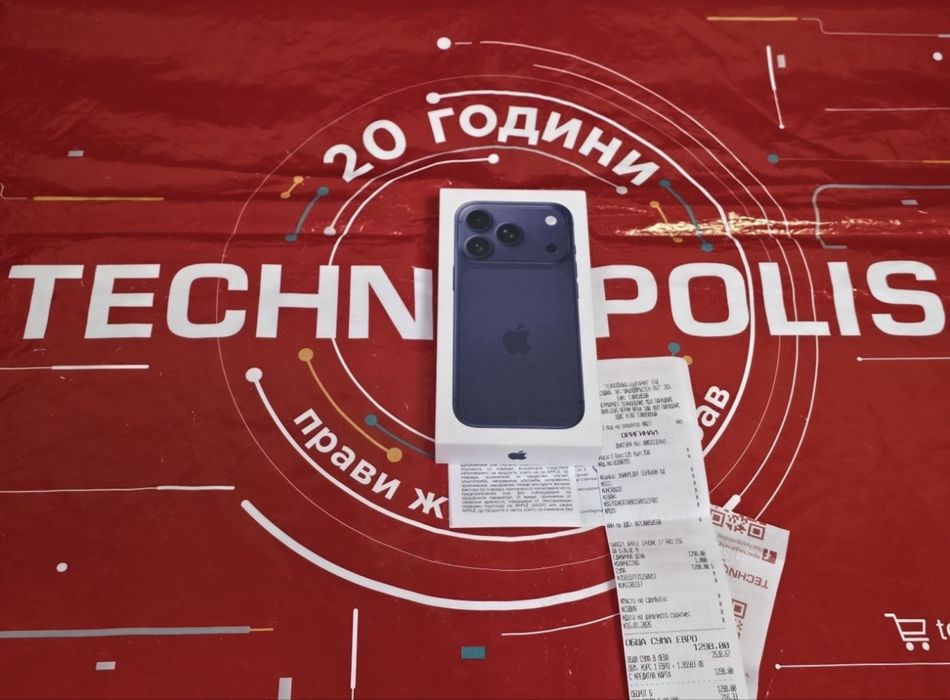 ЗАПЕЧАТАН 256GB iPhone 17 Pro Гаранция Технополис 2028г. Blue | Син