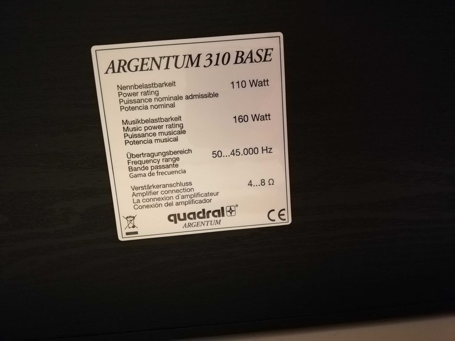 Boxa QUADRAL model Argentum 310 base - 110-160 Watt/4-8 Ohm - Germany