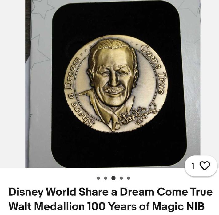 Moneda medalion Vintage Walt Disney