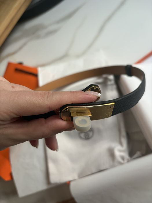 Дамски колан на Hermes, най-търсения модел, черно със златно