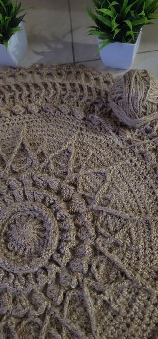 Джутовый коврик диаметром 70 см