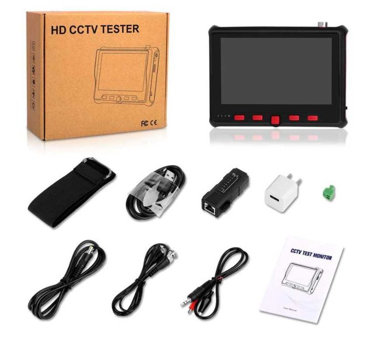 CCTV Тестер Камера Тест Монитор Видеонаблюдение Монтаж Камери 6-в-1 4.3" 4K ULTRAHD PAL/NTSC DC12V/USB/5V RS485 PTZ UTP 8MPx TVI/AHD/CVI/CVBS UTC OSD