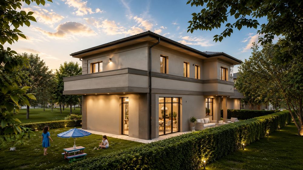 Casa pasiva nZEB individuala Rus Residence Floresti 163mp Teren 445mp
