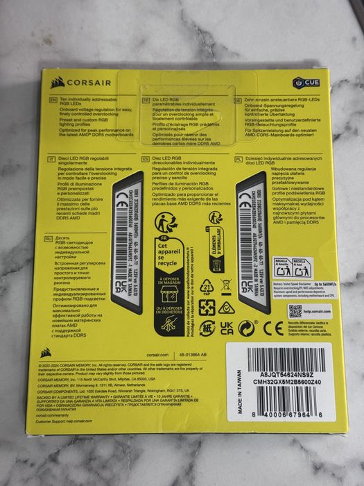 DDR 5 CORSAIR Vengeance RGB 32GB (2 x 16GB)