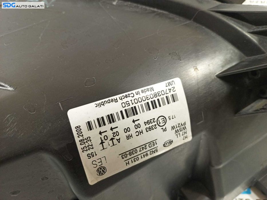 Far Stanga FARA Xenon Volkswagen Tiguan 2008 - 2011 Cod 5N2941031H [L1889]