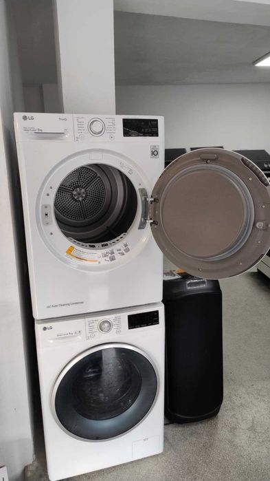 *ПРОМО* Комплкет А+++ Пералня 9 кг и Сушилня 8 кг-Термопомпа LG-ЛГ