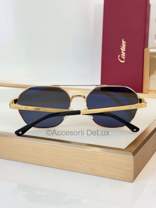 Ochelari de Soare Cartier CT0571S Polarised Noi Full Box [Verificare Colet] Gold