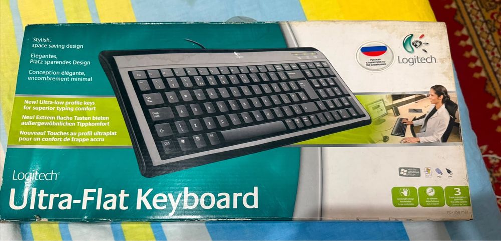 Клавиатура проводная Logitech Ultra-Flat Black