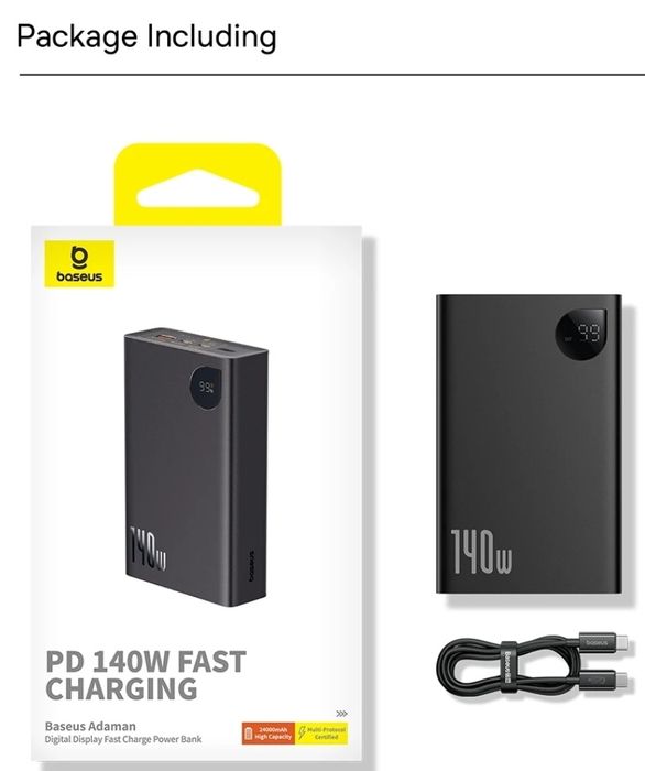 Baseus Adaman 140W / 24000mAh Power Bank for MacBook/Laptop/Ultrabook