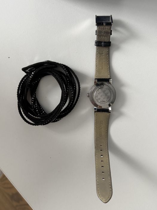 Swarovski кожен часовник + гривна