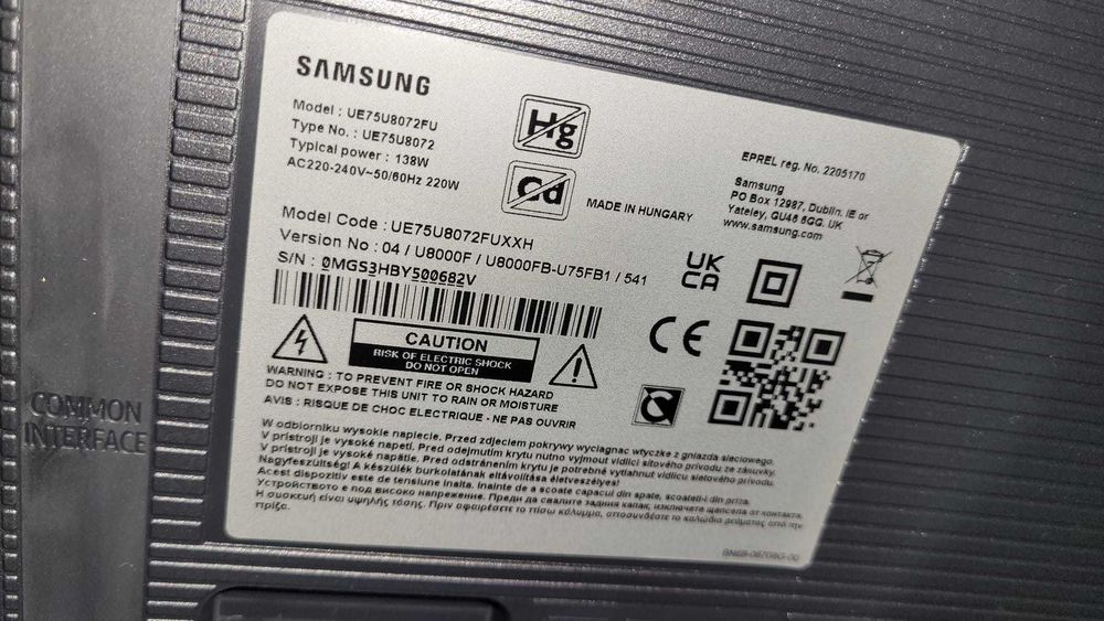 Televizor Samsung 75” (189 cm) – stare excelentă, ca nou