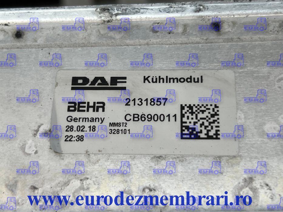 radiator intercooler daf cf 1909457 2131857; 1852038