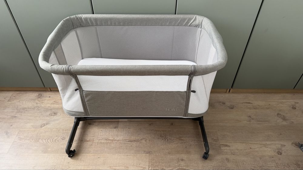 Next-to-me бебешка кошара Kikkaboo Noah (Light Grey)