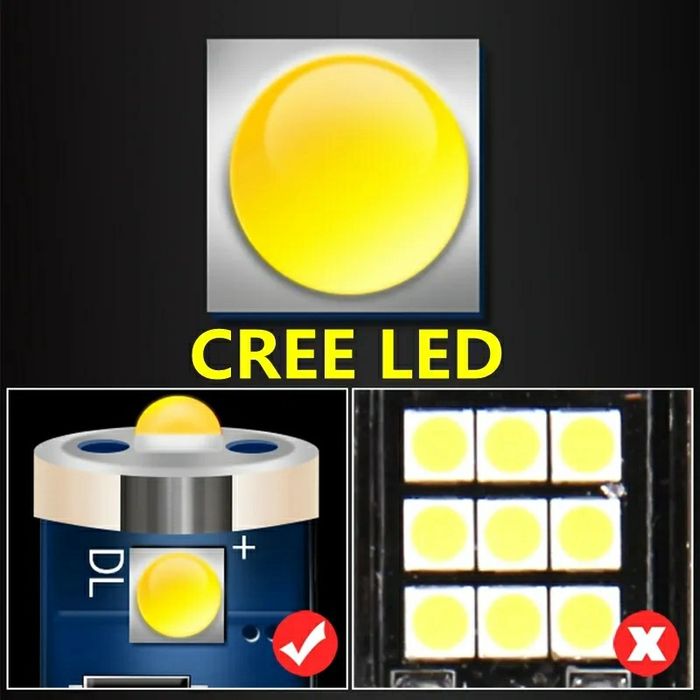 Bec Led Cree BA9S - 15D De 180° Lumină Alb-Rece/Canbus 100%