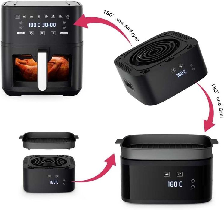 EINVE Air Fryer 8L / 1650W – фритюрник с горещ въздух + грил