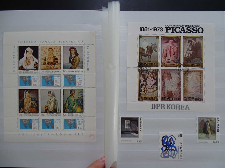 Clasor cu timbre tematice - Pictura (Lot 91)
