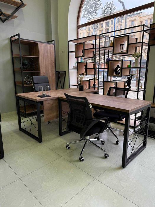 Рахбар столи, директорский стол, лофт услубида , т образный стол