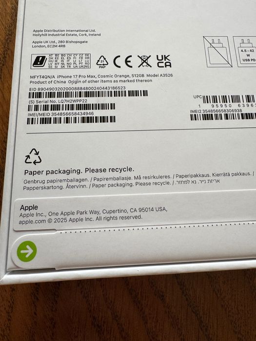 Iphone 17 pro max 512gb