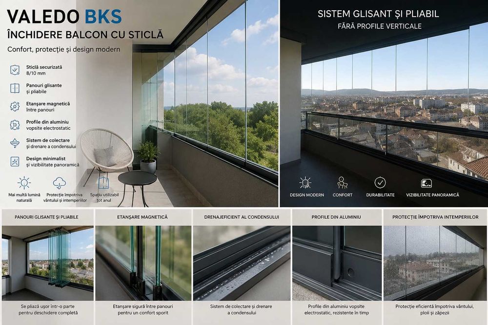 Închidere balcon cu sticlă Valedo BKS | Glisant & pliabil