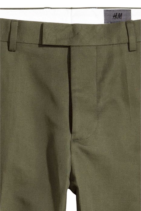 H&M - 2 costume slim fit din bumbac 50% + in 50% mar. 50/52 [talie 90-100 cm], burgund/verde-kaki, noi, eticheta