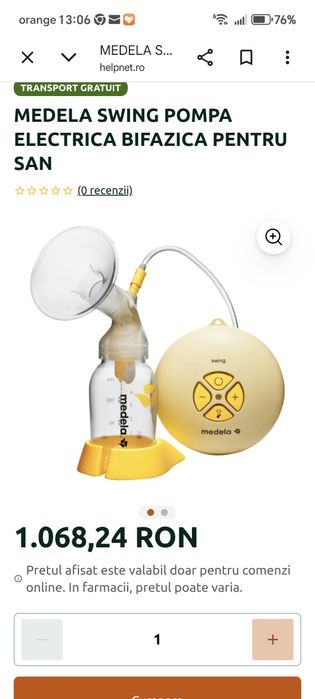 Pompa electrica de san, Medela Swing