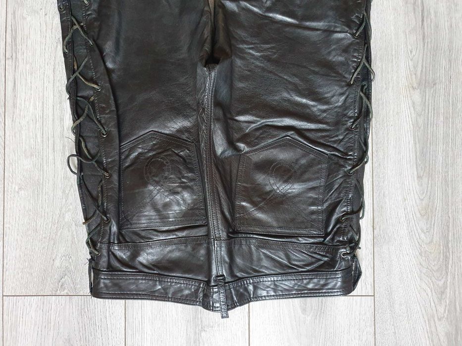 Pantaloni de piele PANTERA cu sireturi - Marimea 32 (Talie 82 cm)