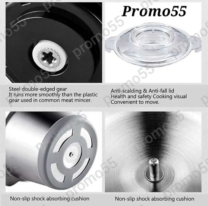 Професионален Електрически Чопър Месомелачка 2L. 1200W