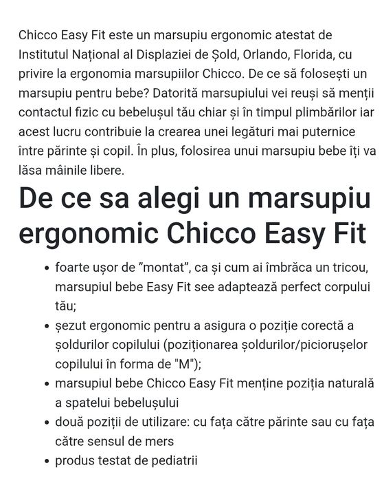 Marsupiu bebe Chicco Easy Fit | 0luni+