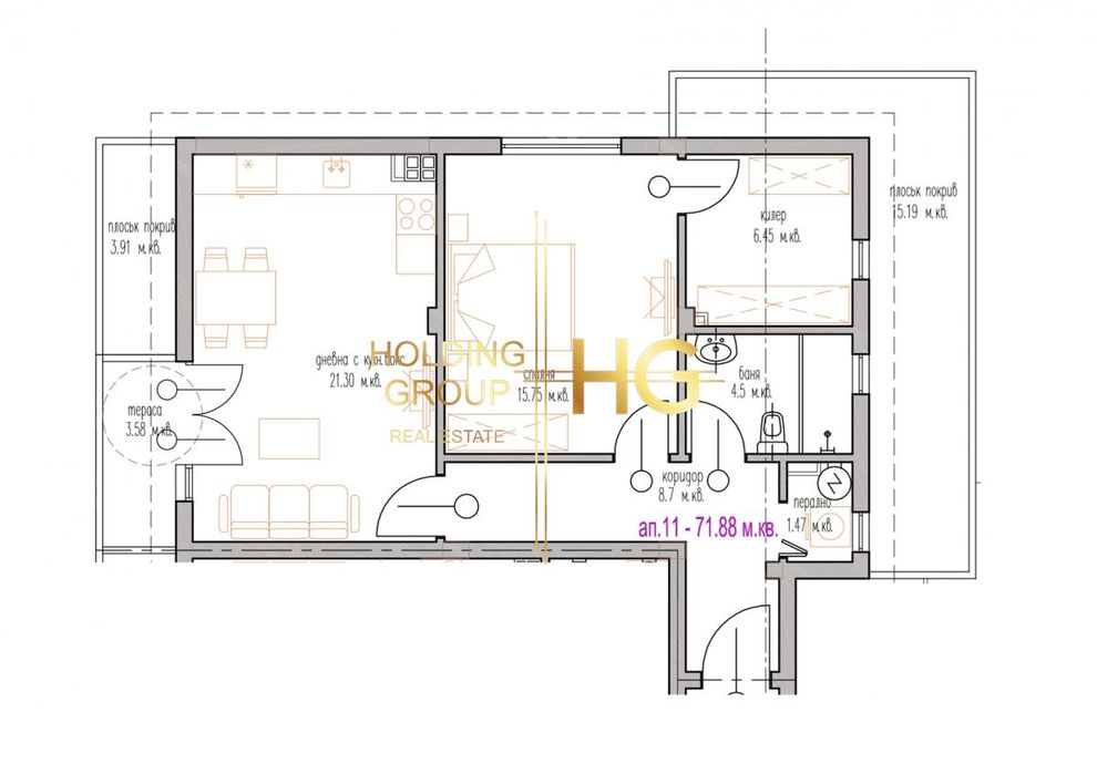 Продава се Двустаен апартамент в Варна, м-т Траката - 78 кв.м за 1257 €/кв.м - Снимка #1