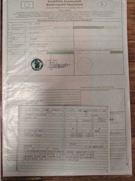 Suzuki sv 650 s на части