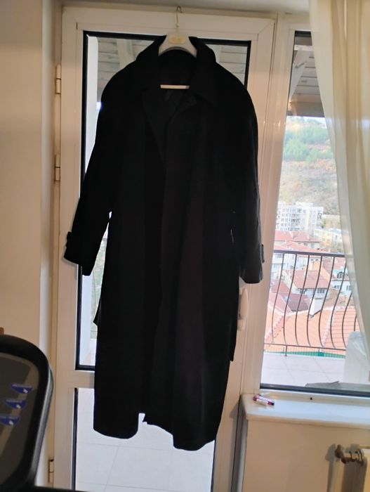 Мъжко дълго вълнено палто три пъти XL