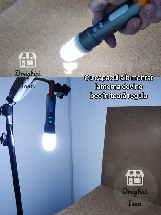Lanterna PROFESIONALA led PM10 LASER + led COB si functie BEC