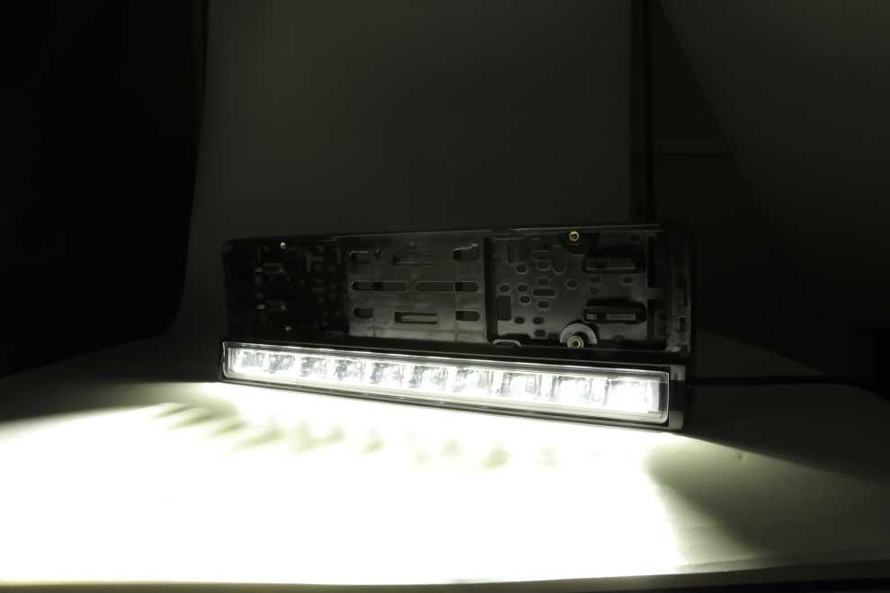 Рамка за Номер с LED Бар 20" 100W – Бяла/Оранжева Габаритна Светлина