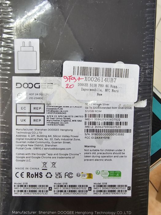 Doogee S118, 12/512 GB, Sigilat, Garanție