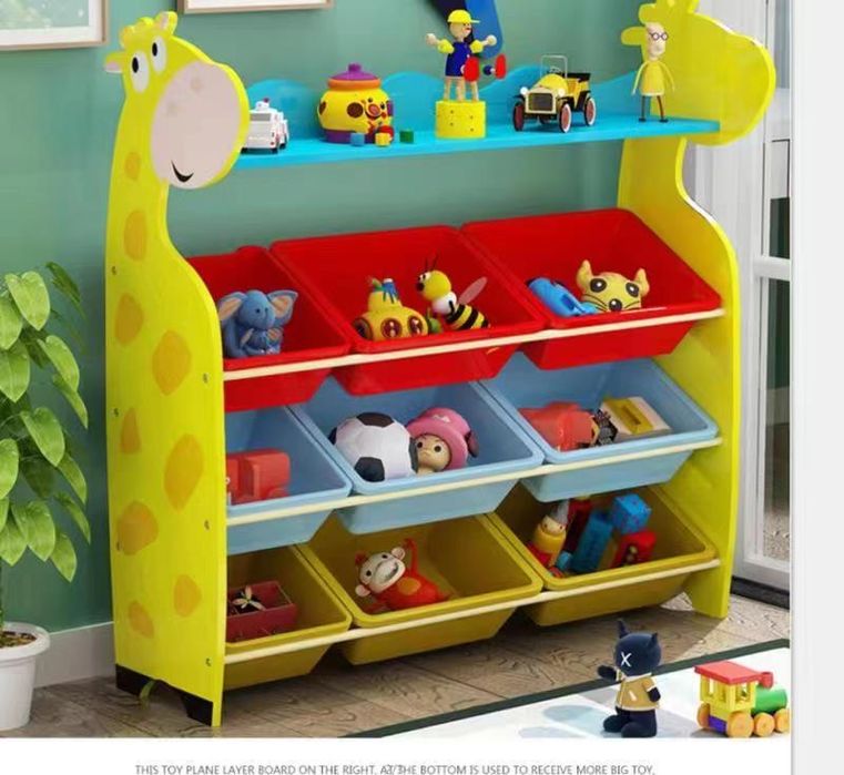 Детска етажерка с пласмасови кутии 110/90/30см.