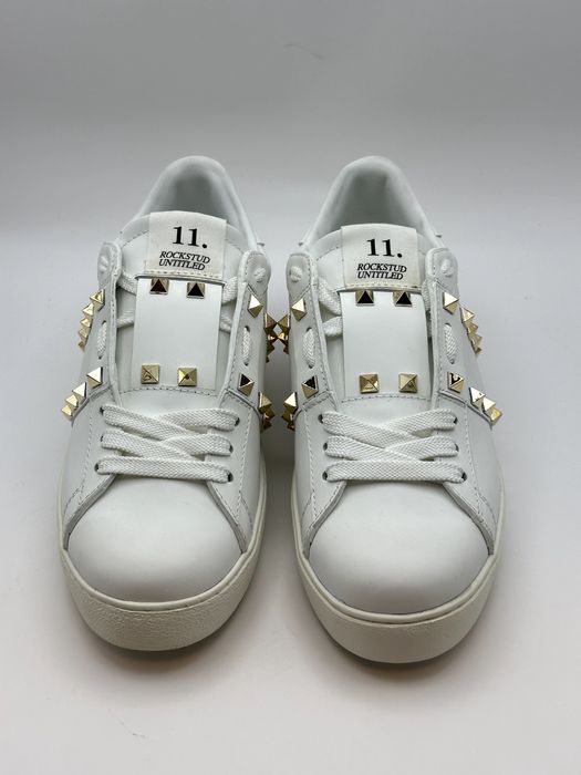 Valentino Rockstud White/Gold Sneakers