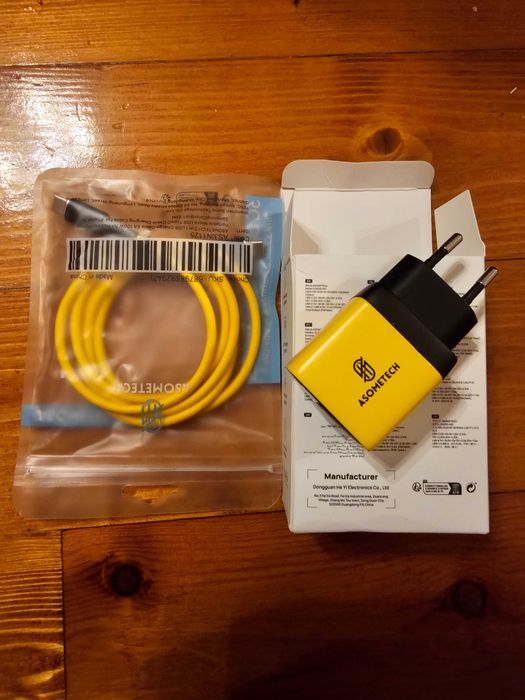 Încărcător 35W GaN super fast charge USB-C/USB-A + cablu USB-C  USB-C