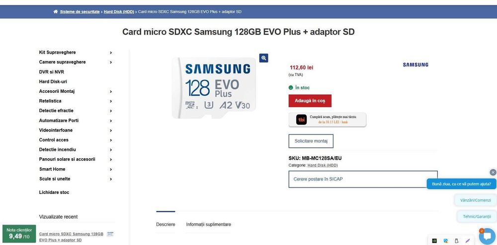 tableta Samsung Galaxy Tab S9 FE+, 12.4", 8GB RAM, 128GB plus card micro