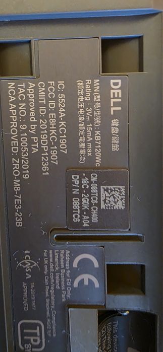 Dell KB7120wc безжични клавиатура и мишка, bluetooth, dongle