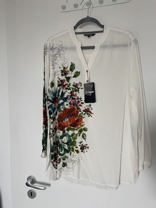 Camasa alba imprimeu floral noua Desigual XXL