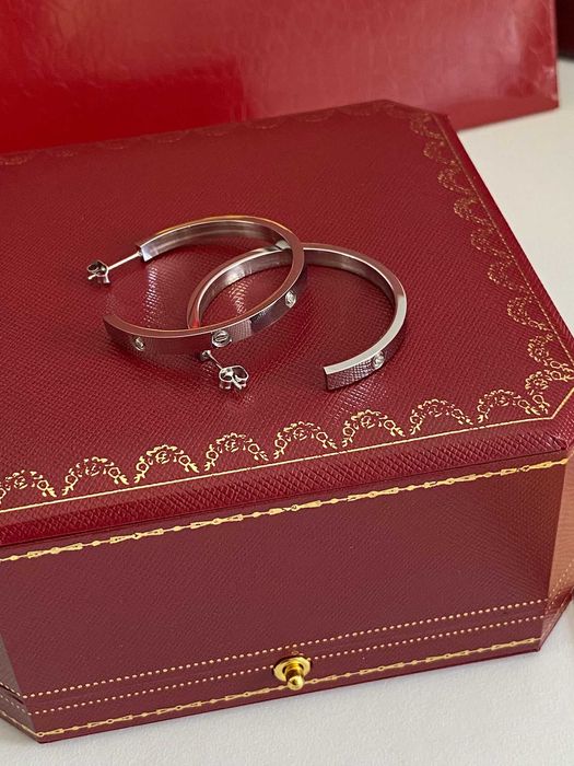 Cercei Cartier LOVE White Gold 22K Diamond