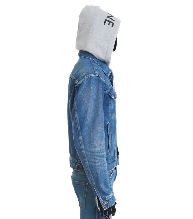 Celin€ - Свободно дънково яке с качулка и щампа