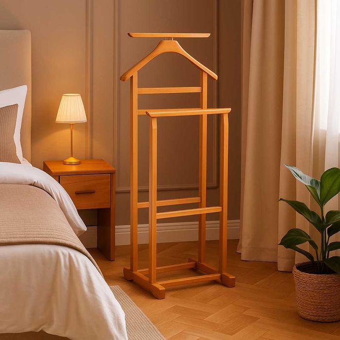 Portmantou din lemn masiv de fag, lacuit