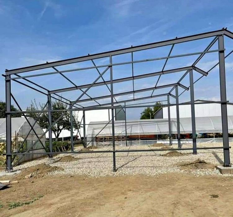 Vand hala pe structura metalica destinata pentru servicie auto,stație