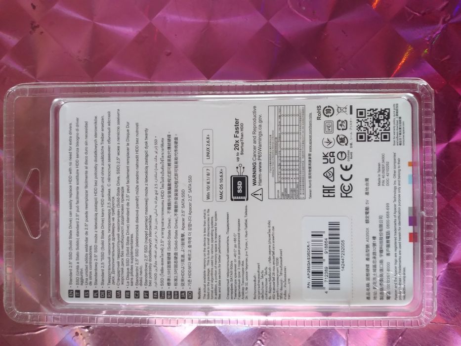 SSD 2.5 Apacer sata 3  256Gb